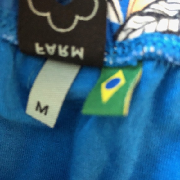 FARM RIO PALM TREE PRINT BLUE MAXI SKIRT SZ M - Picture 4 of 5